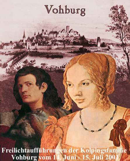 Titelbild: Agnes Bernauer und Herzog Albrecht III vor der Veste Vohburg